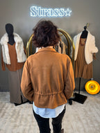 Veste Suédine Cognac