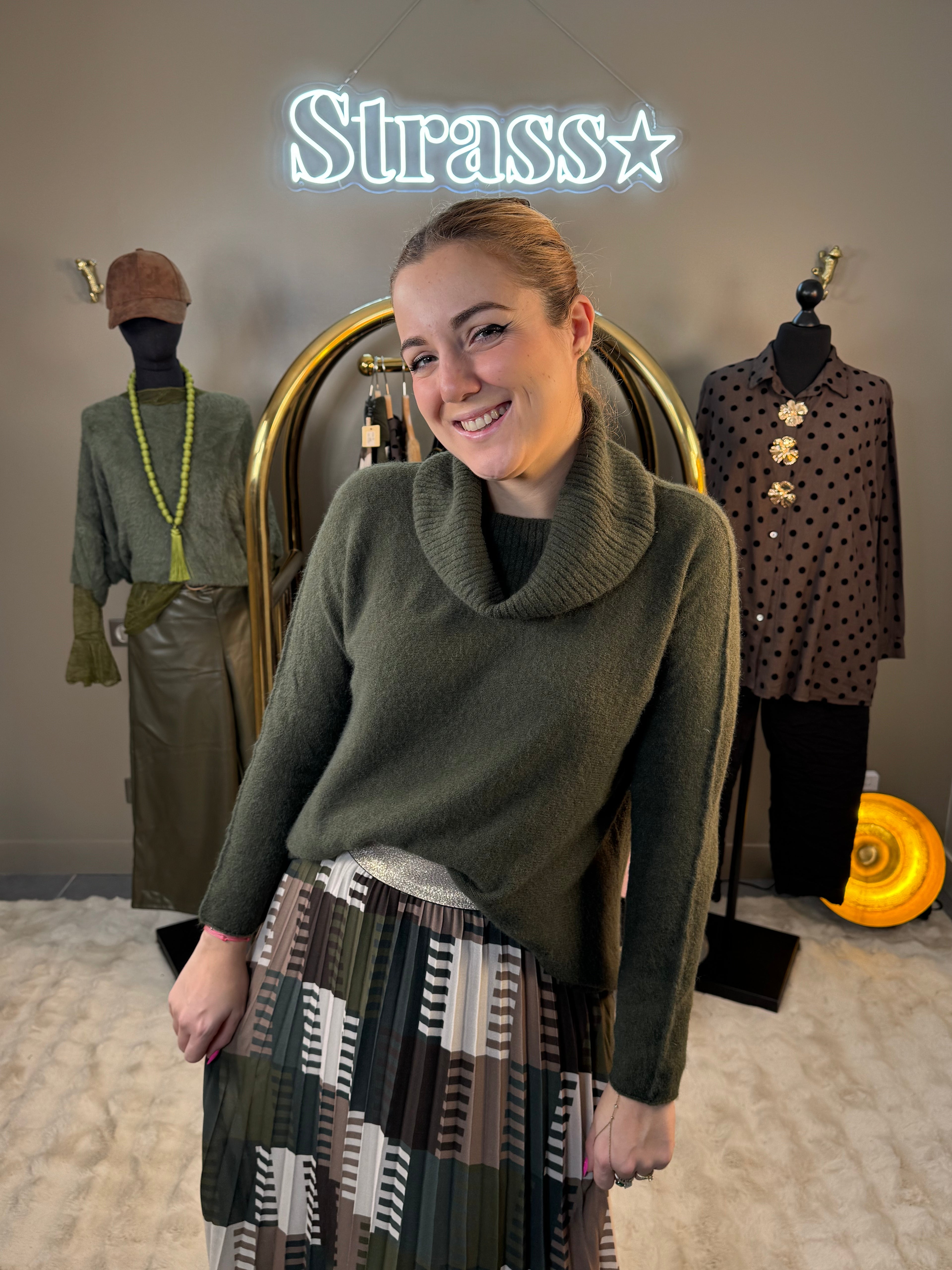 Pull Col Bénitier Kaki