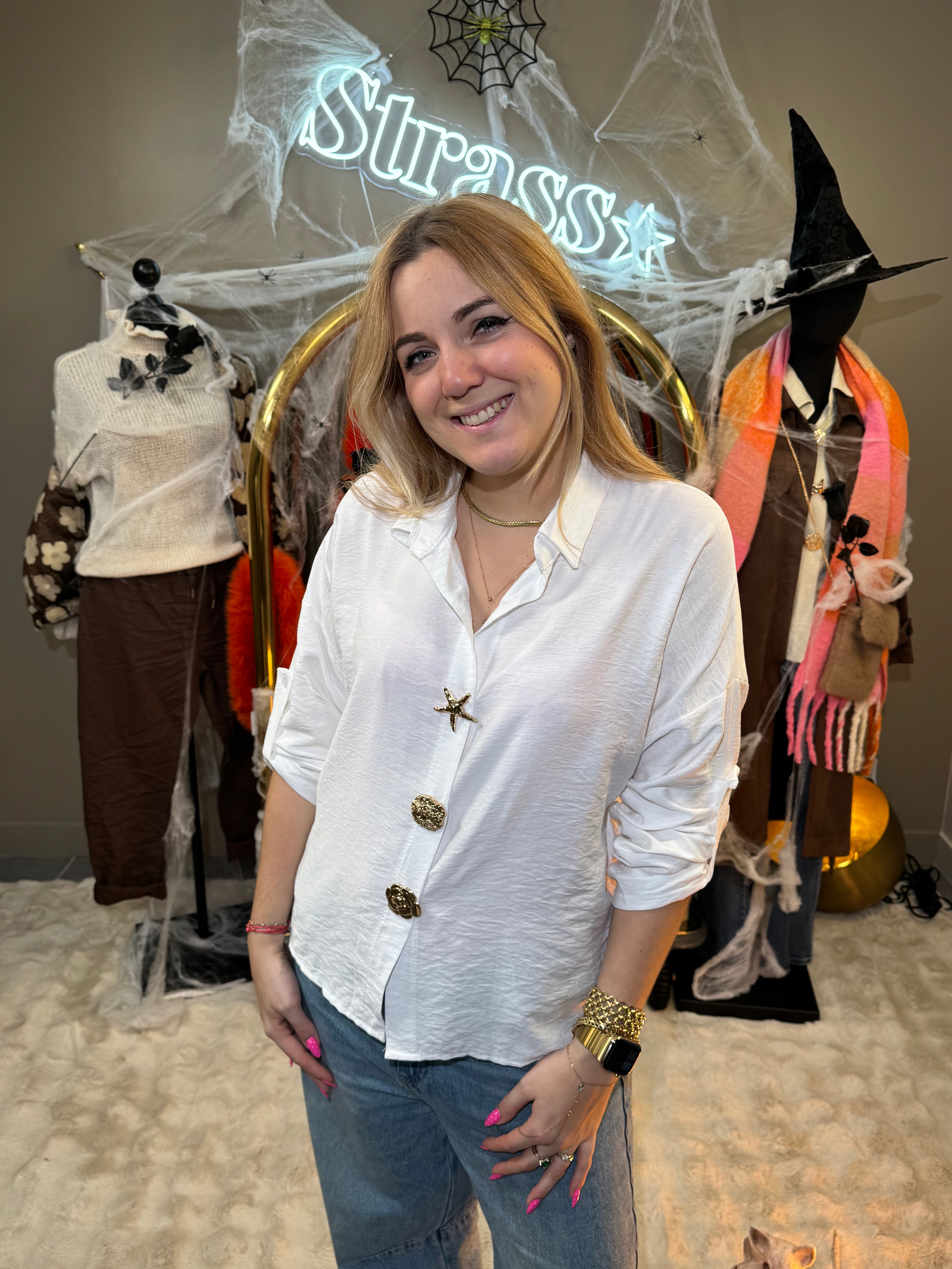 Chemise Trio Boutons Blanche