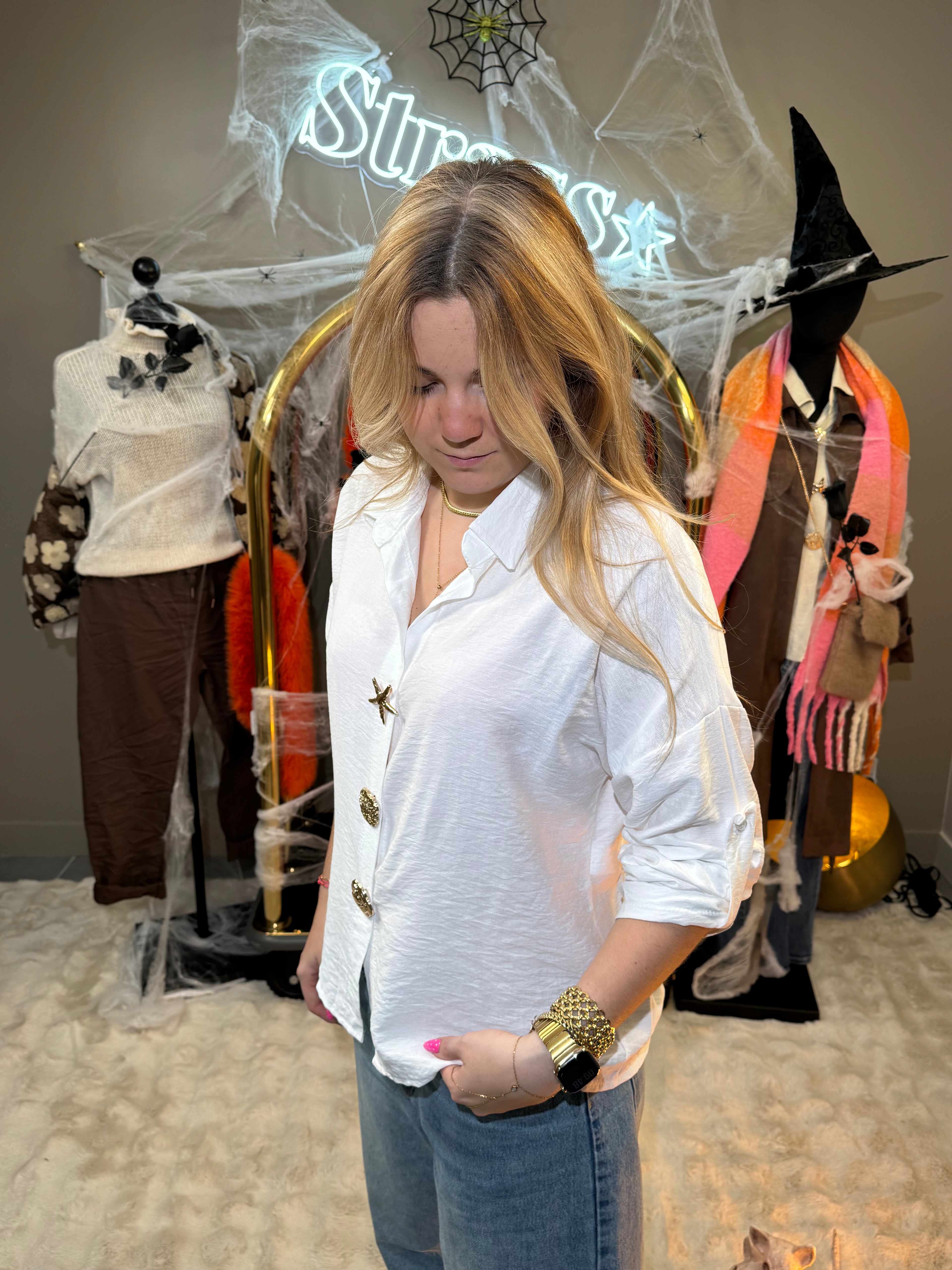 Chemise Trio Boutons Blanche