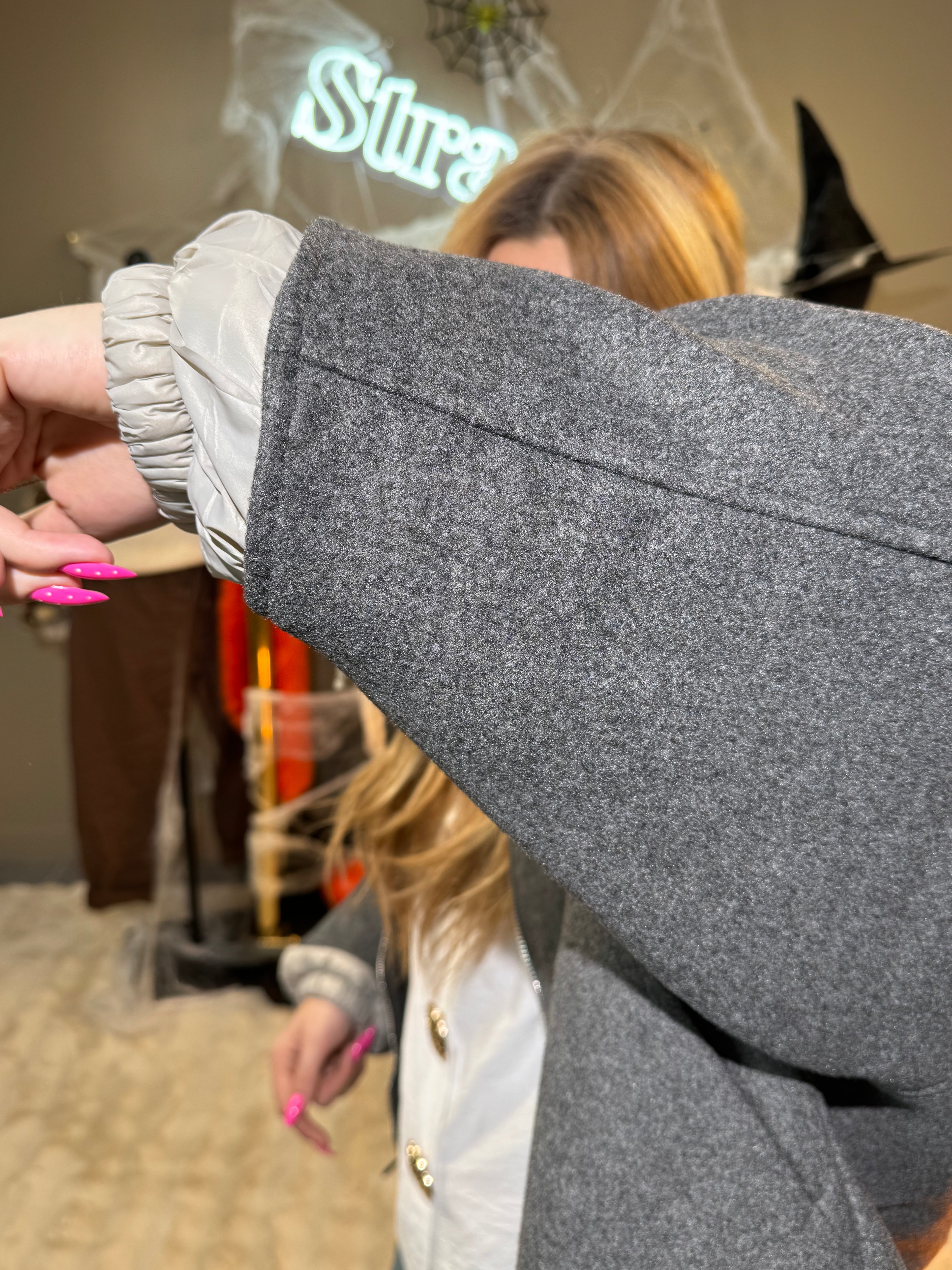 Manteau Lady Gris et Beige