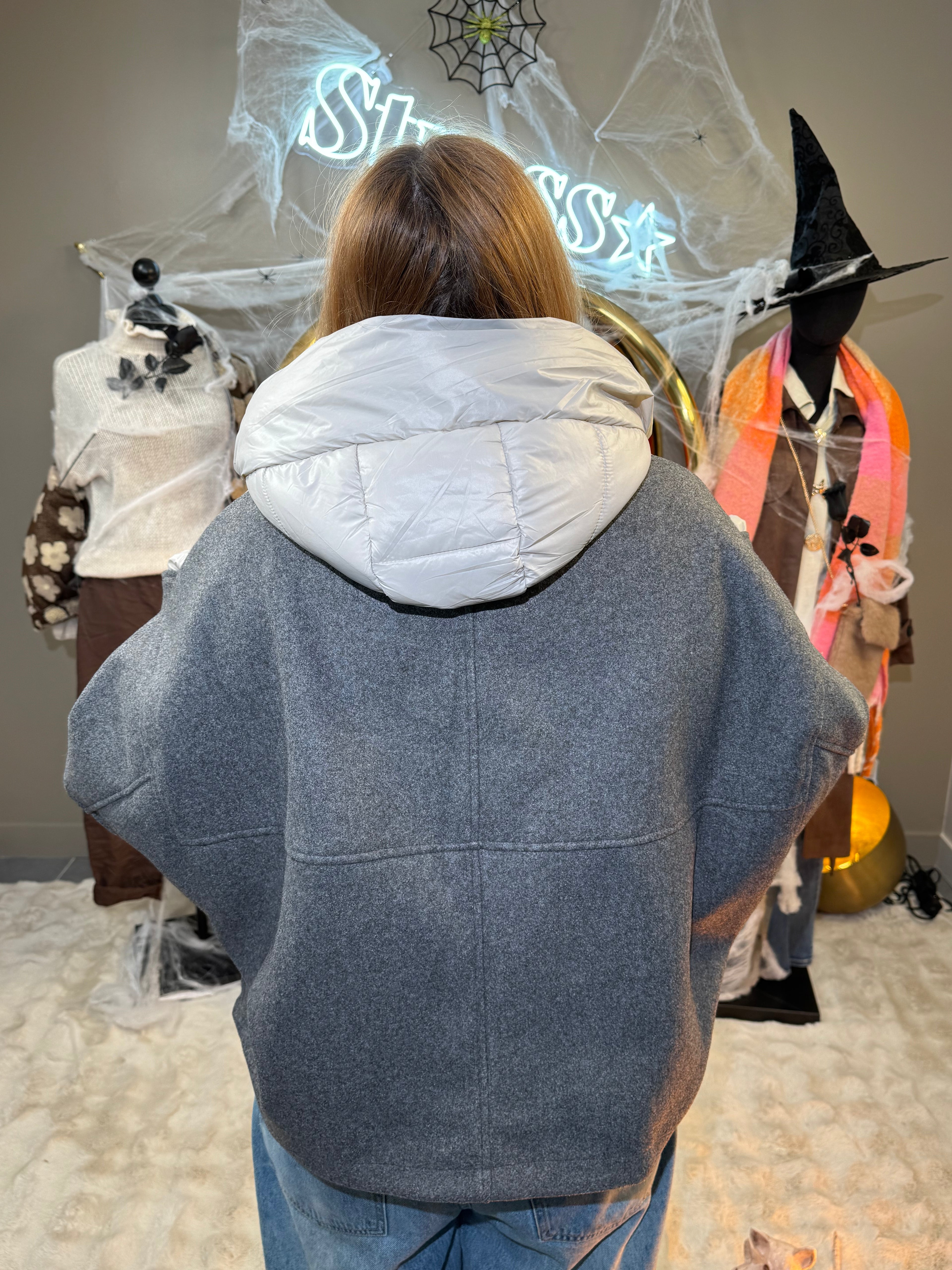 Manteau Lady Gris et Beige