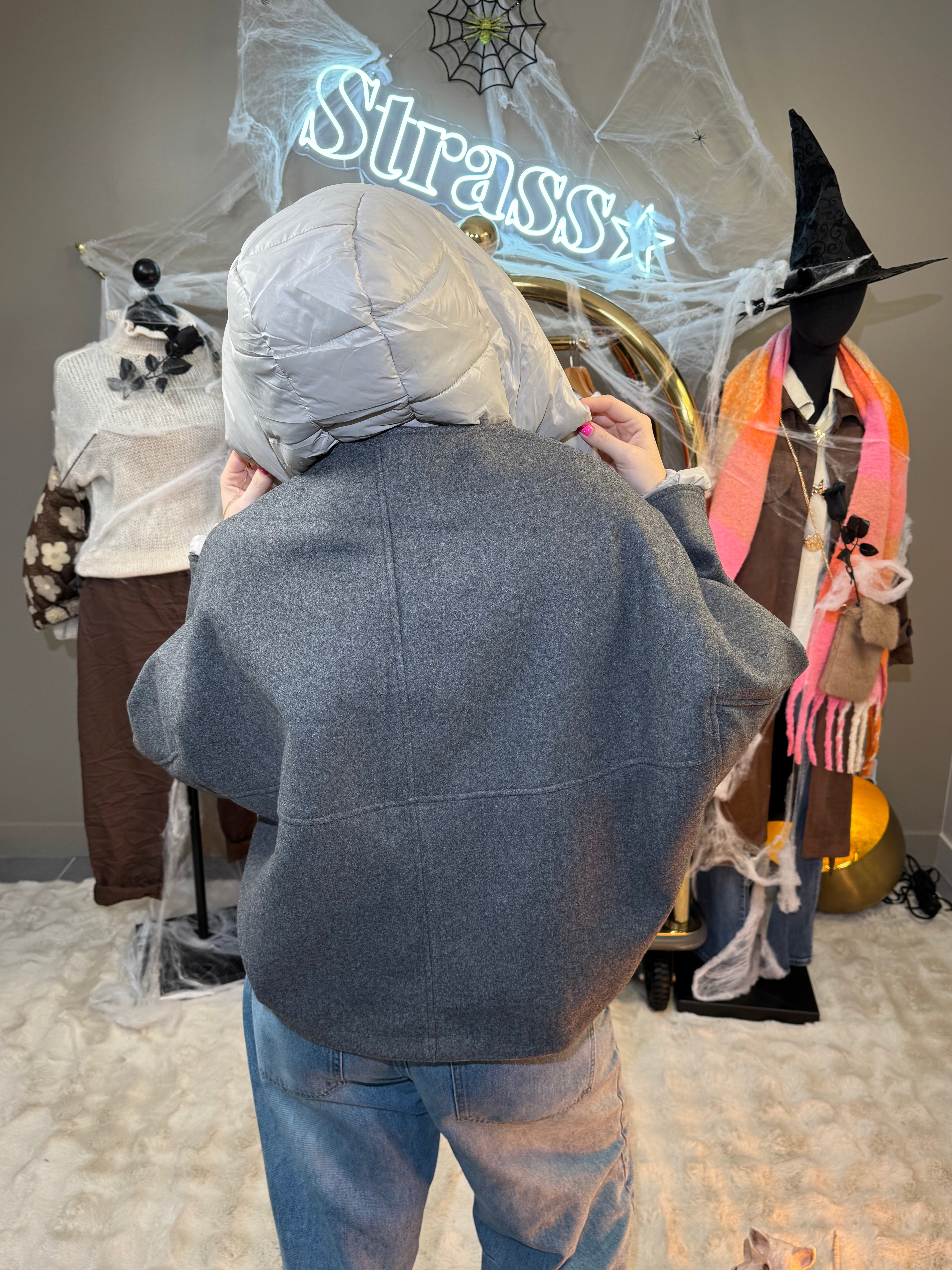 Manteau Lady Gris et Beige