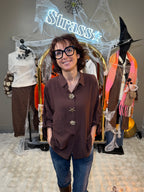 Chemise Trio Boutons Choco