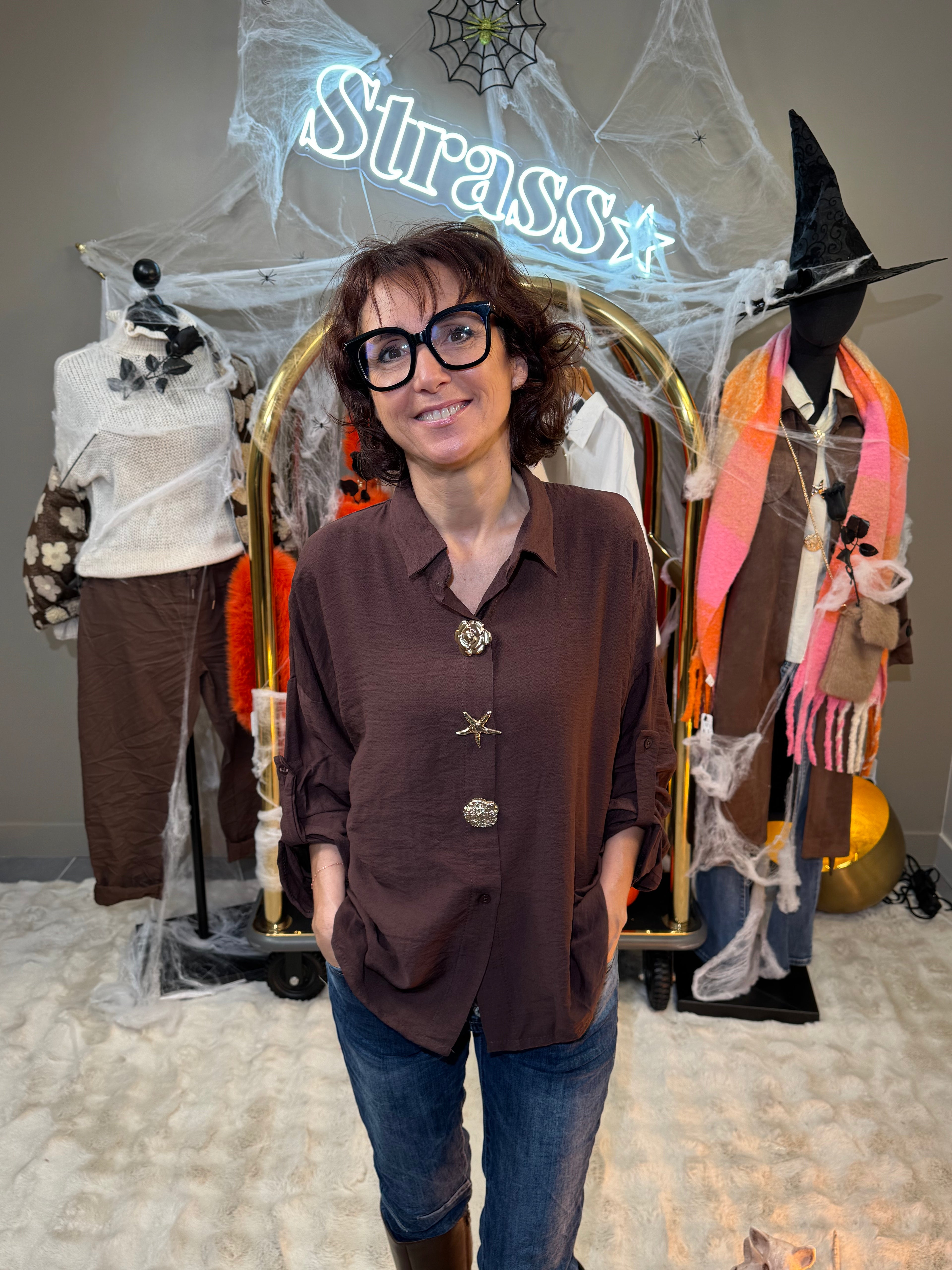 Chemise Trio Boutons Choco