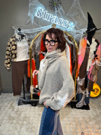 Pull Écharpe Étoiles Perles Beige