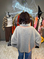 Pull Écharpe Étoiles Perles Beige