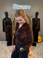 Top Paillettes Noeud Noeud Choco