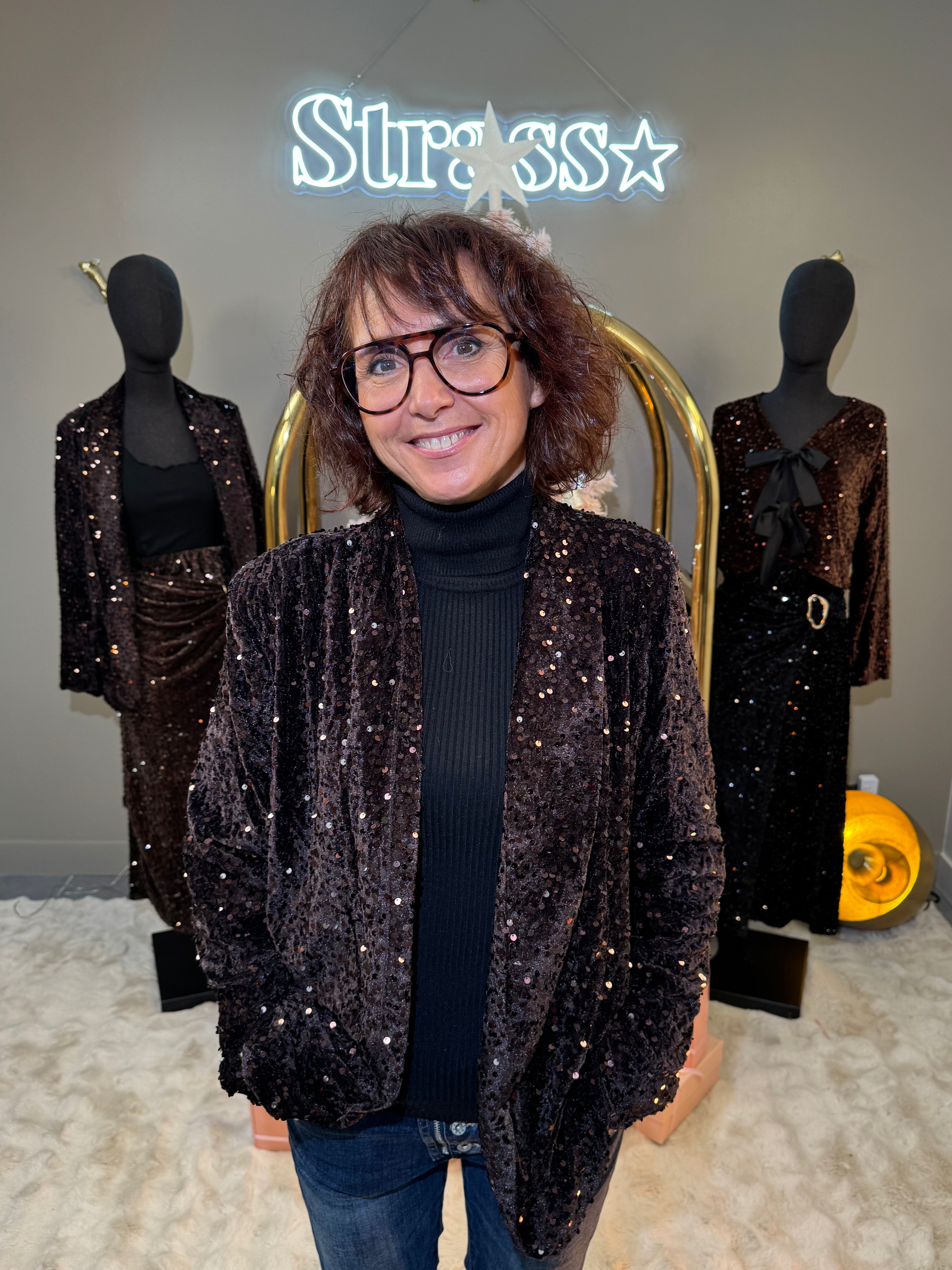 Blazer Paillettes Choco