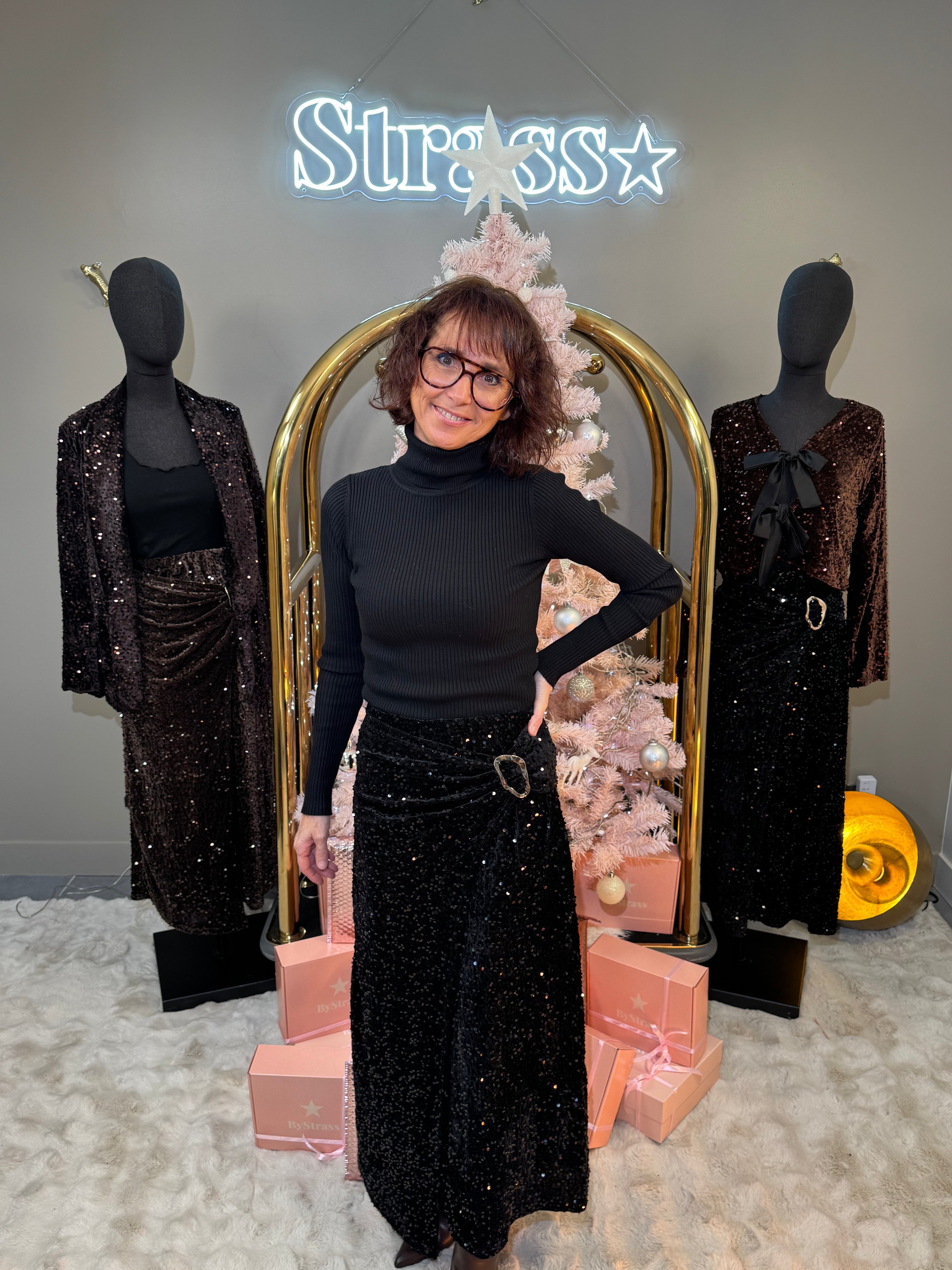 Jupe Paillettes Sonia Noire