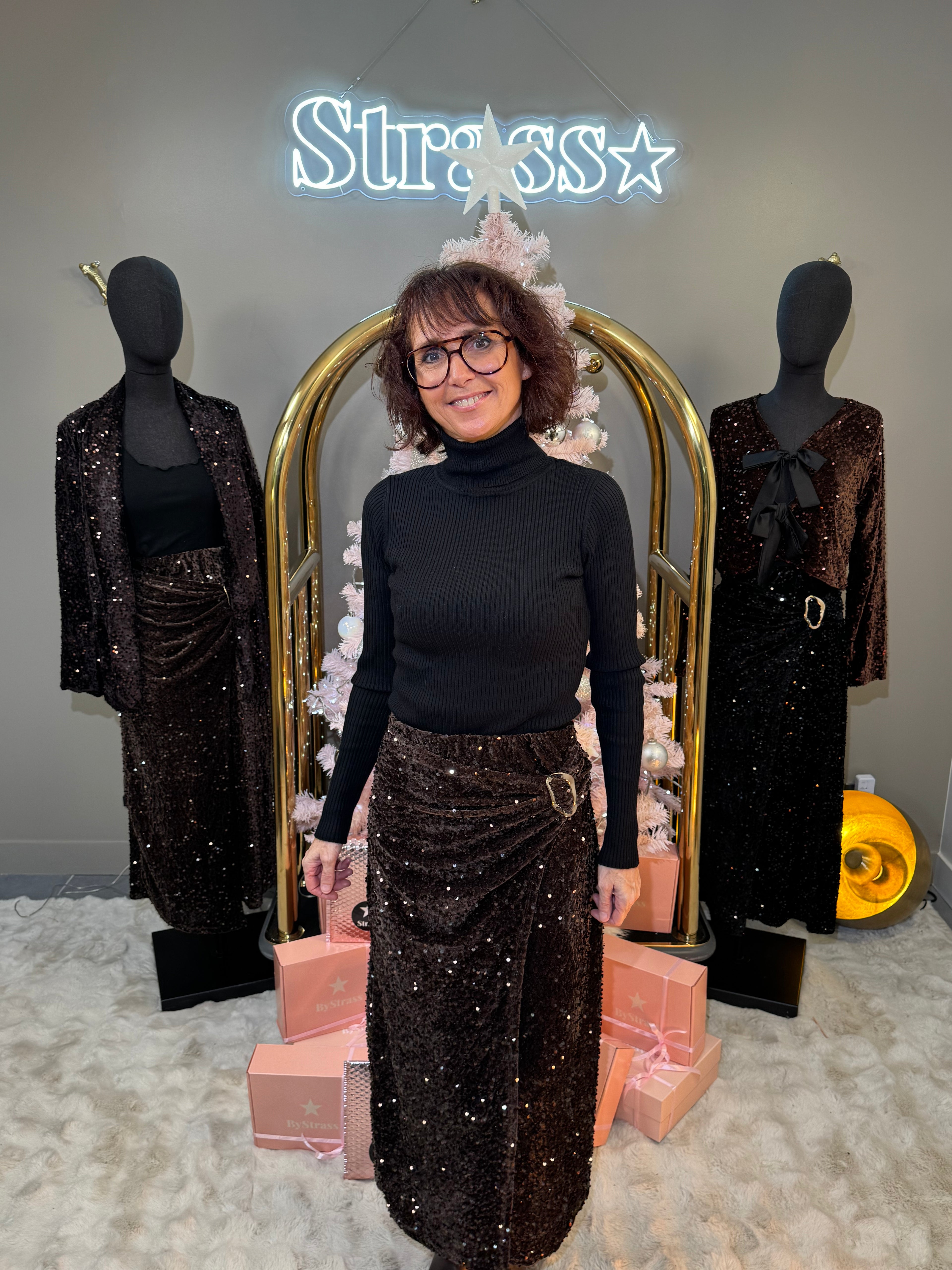 Jupe Paillettes Sonia Choco