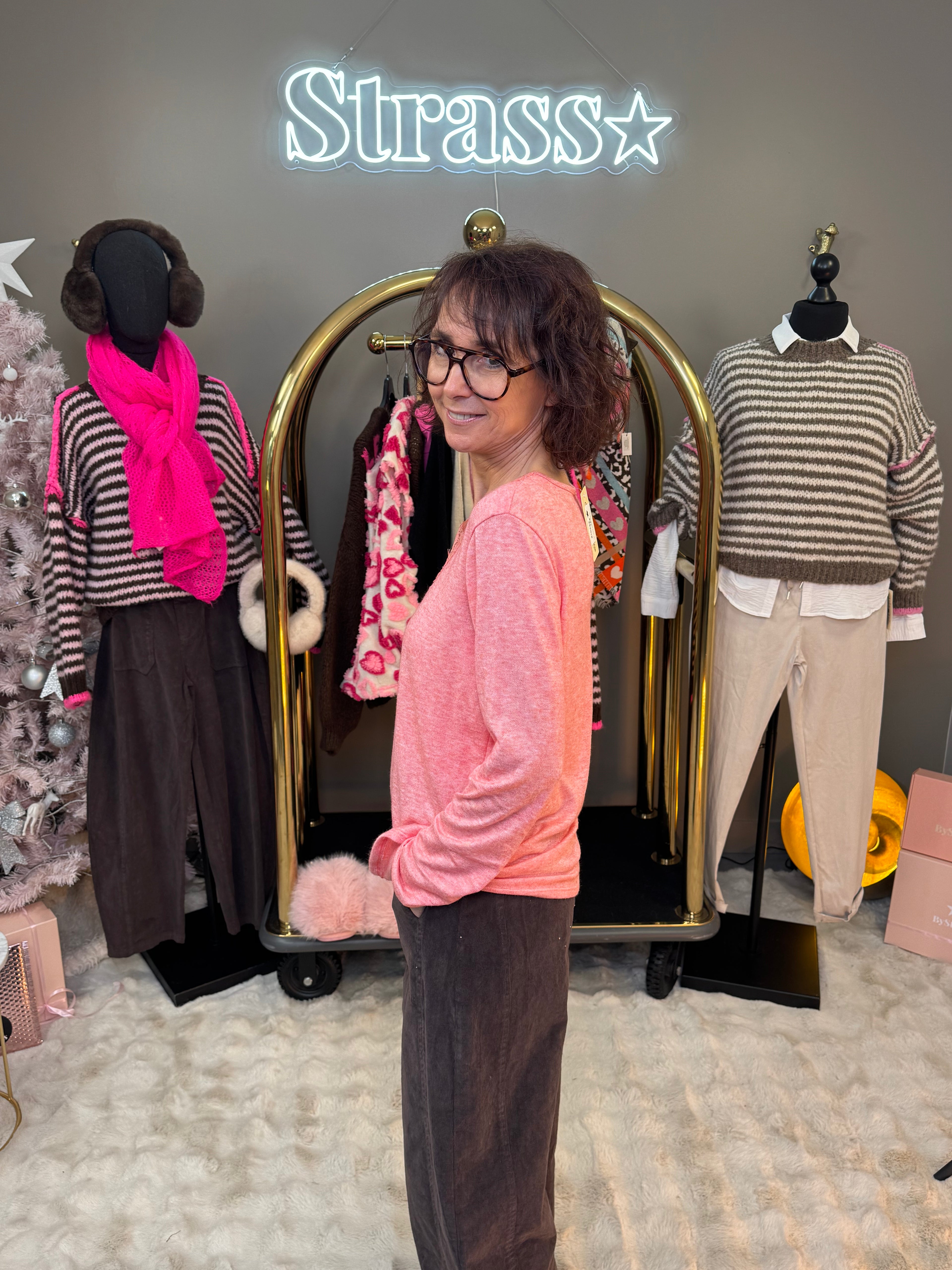 Top Chaud Chaud Dentelle Corail