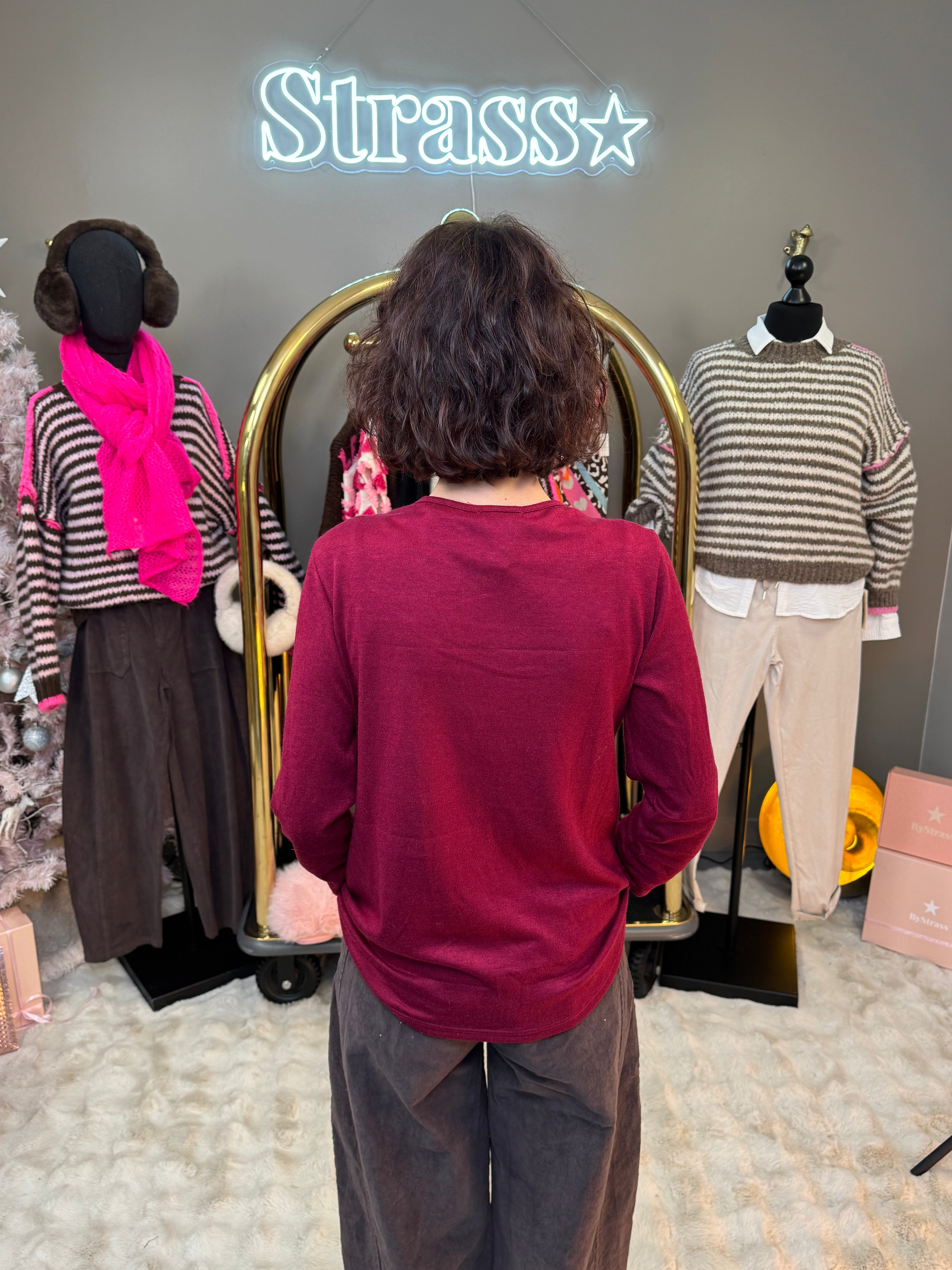 Top Chaud Chaud Dentelle Bordeaux