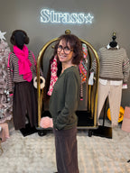 Top Chaud Chaud Dentelle Kaki