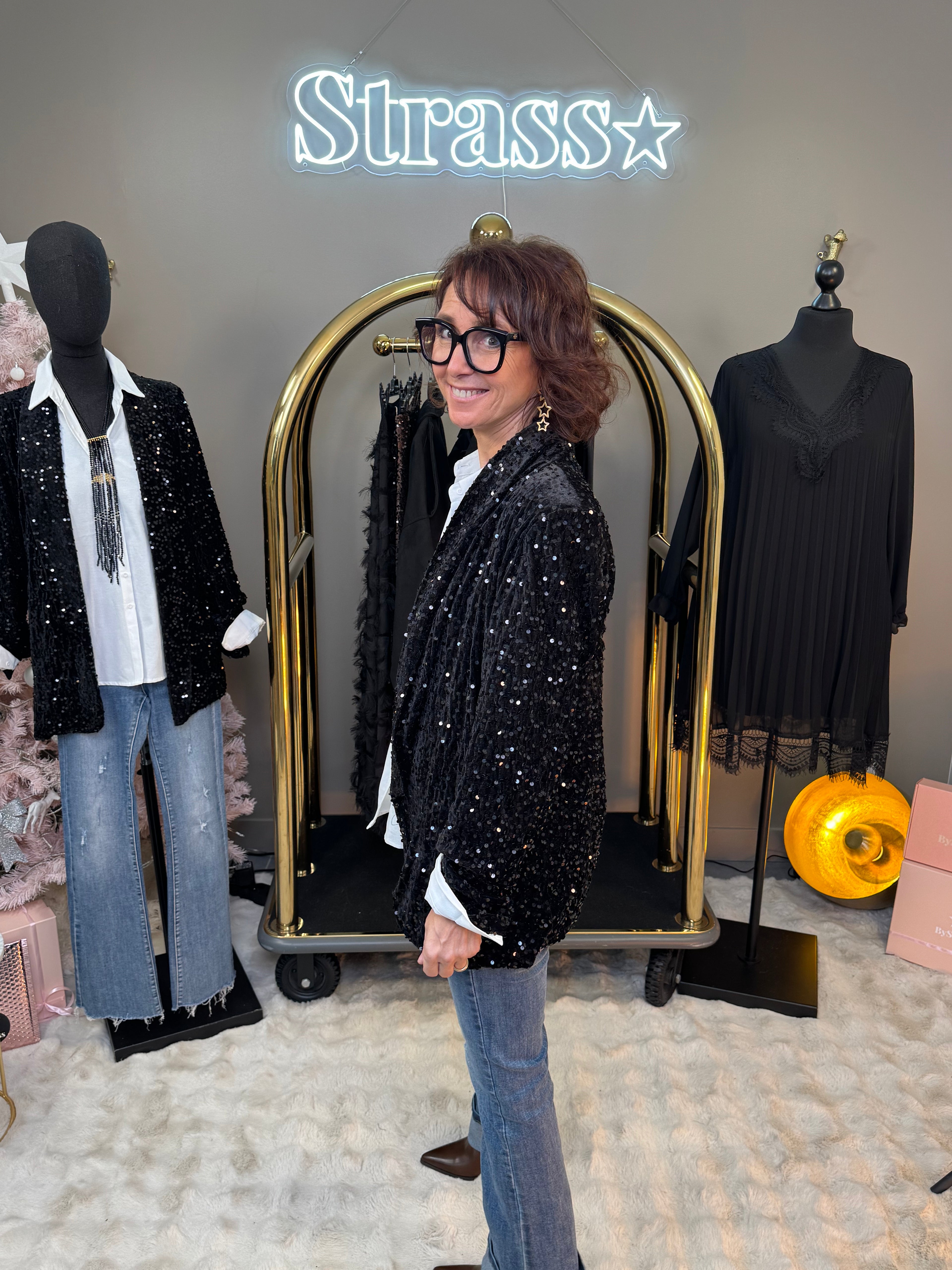 Blazer Paillettes Noir