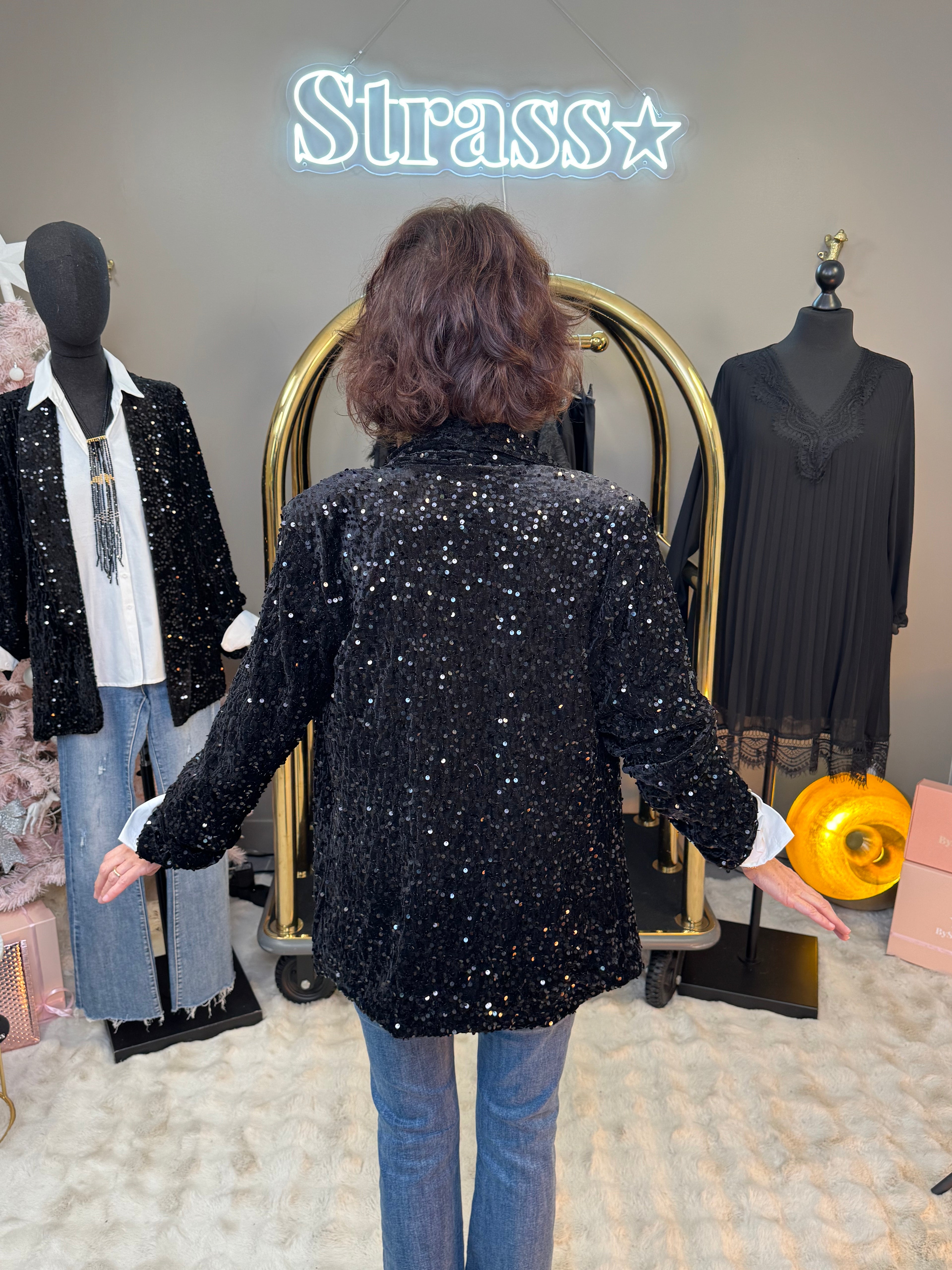 Blazer Paillettes Noir