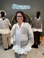 Gilet Grosse Maille Beige