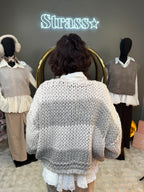 Gilet Grosse Maille Beige