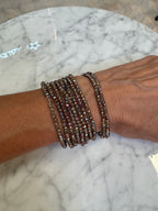 Lot de 10 Bracelets Elastiques Cristal Beige Irisé