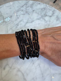 Lot de 10 Bracelets Elastiques Cristal Noir