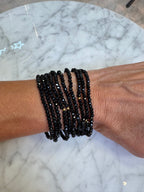 Lot de 10 Bracelets Elastiques Cristal Noir