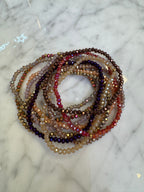 Lot de 10 Bracelets Elastiques Cristal Couleurs Assorties