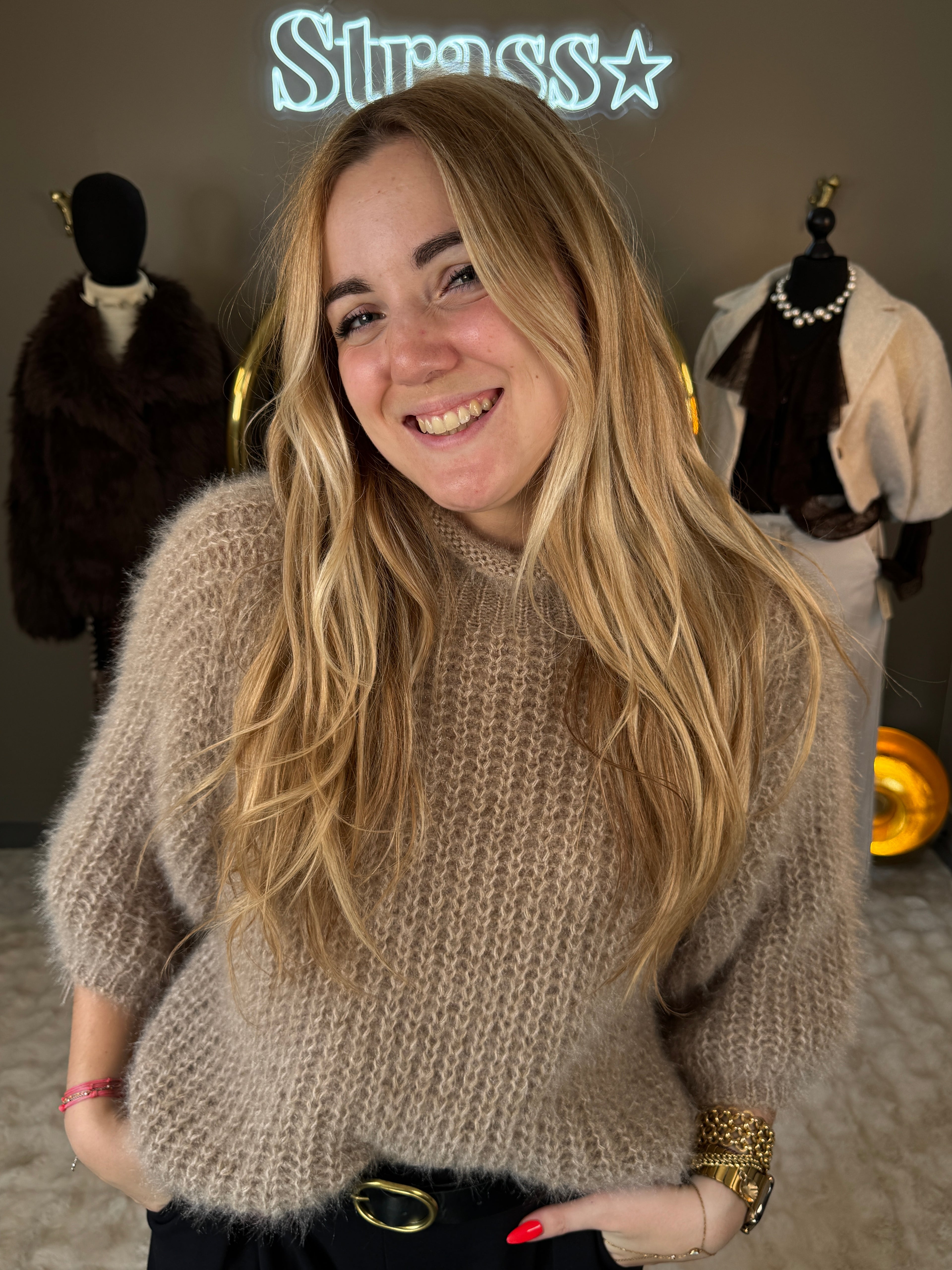 Pull Doudou Camel Clair