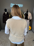 Pull Sur Chemise Beige