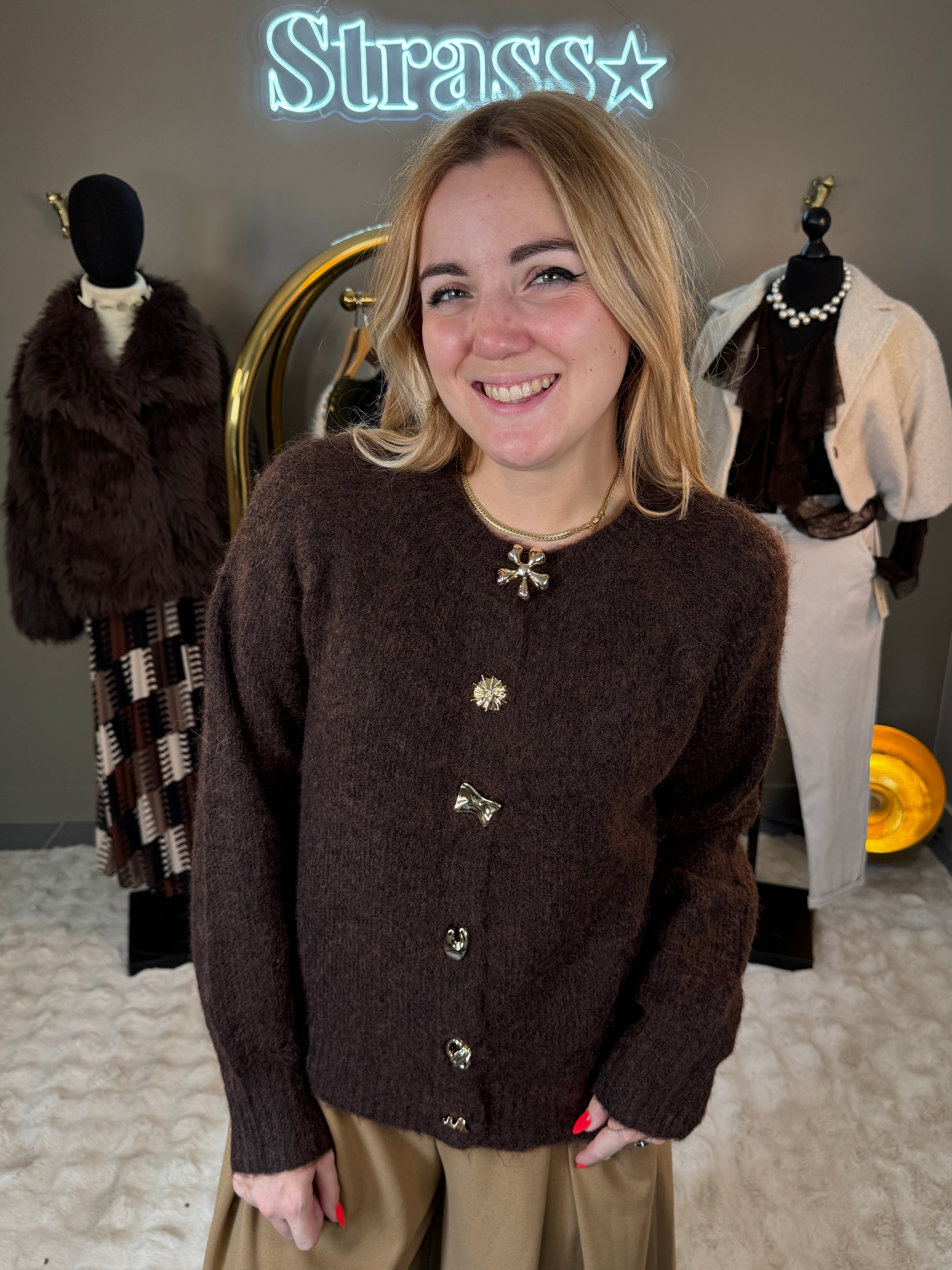 Gilet Boutons Choco