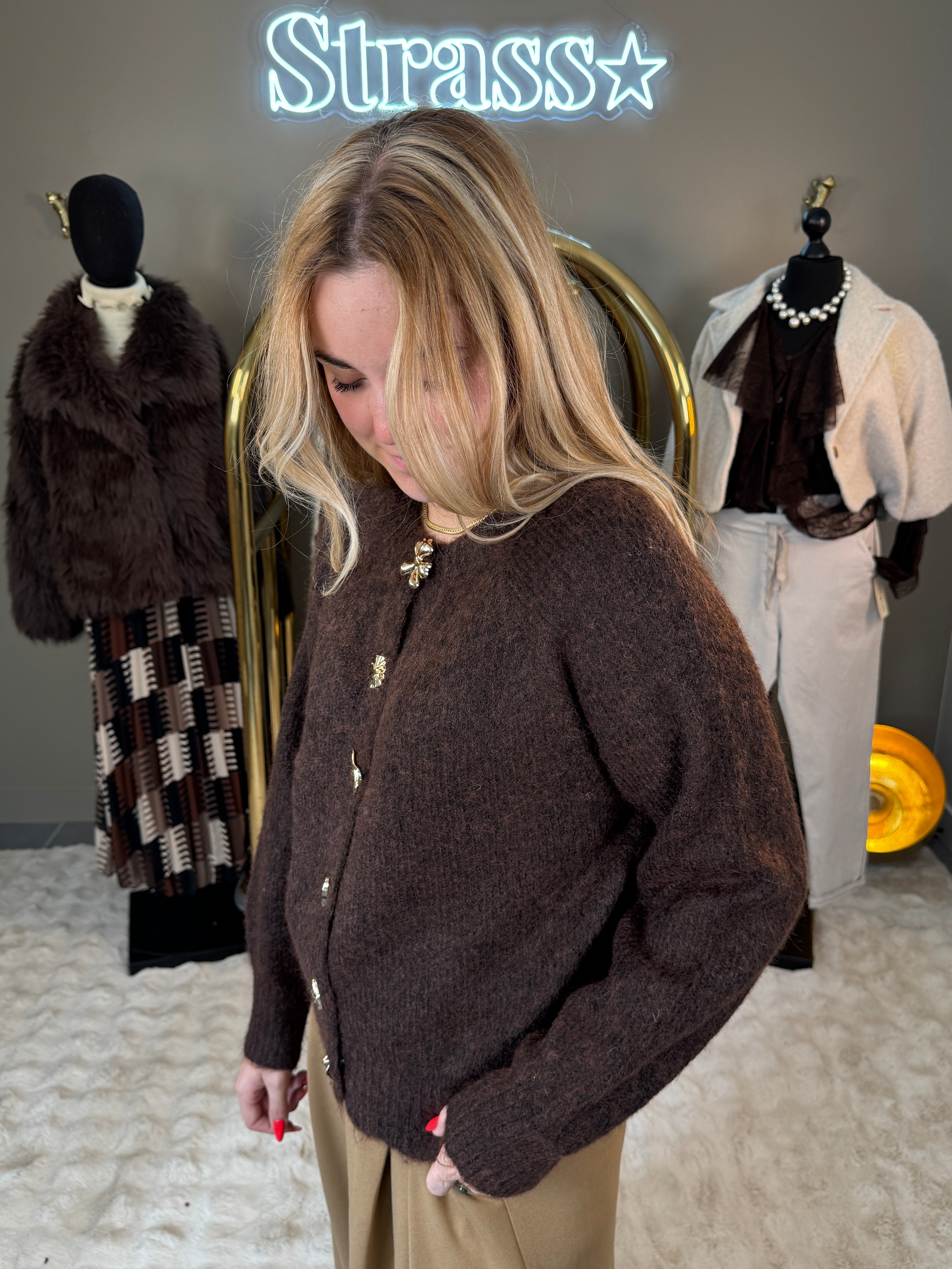 Gilet Boutons Choco