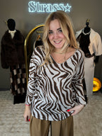 Pull Zèbre Beige