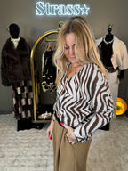 Pull Zèbre Beige