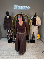 Jupe Simili Cuir Choco