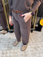 (PRÉ COMMANDE) Pantalon Bulle Velours Choco