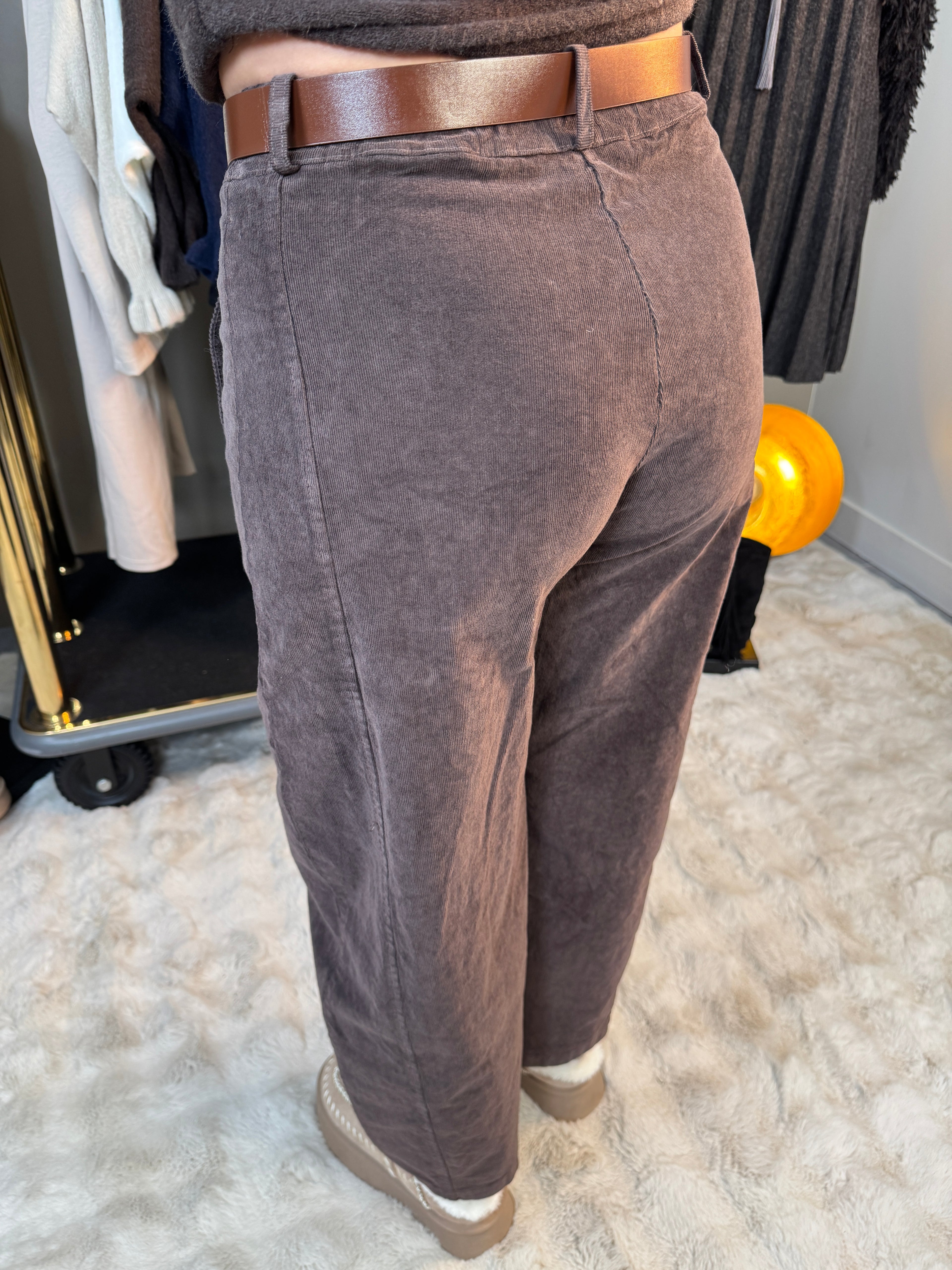 (PRÉ COMMANDE) Pantalon Bulle Velours Choco