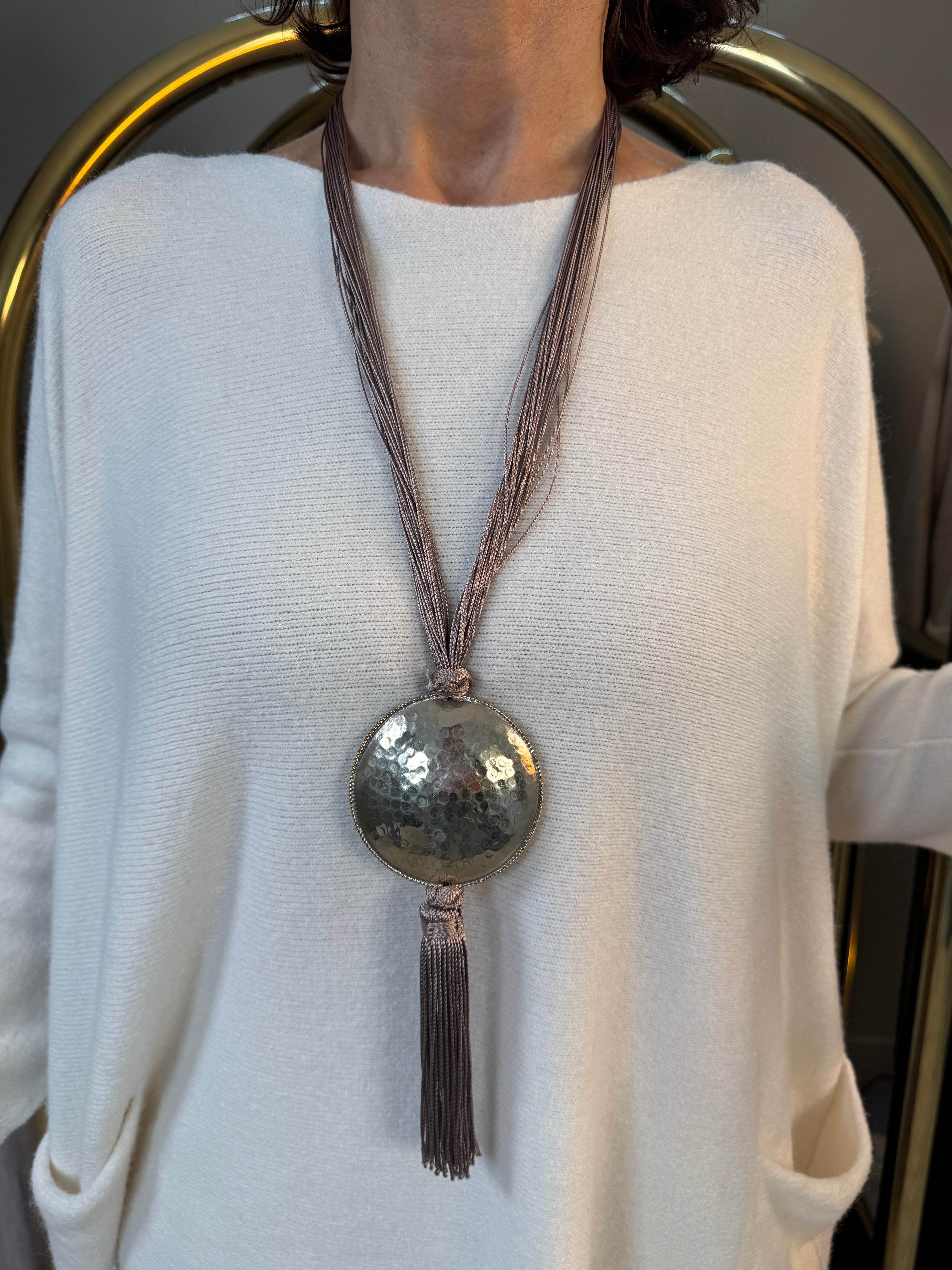 Sautoir Marrakech Médaille Taupe