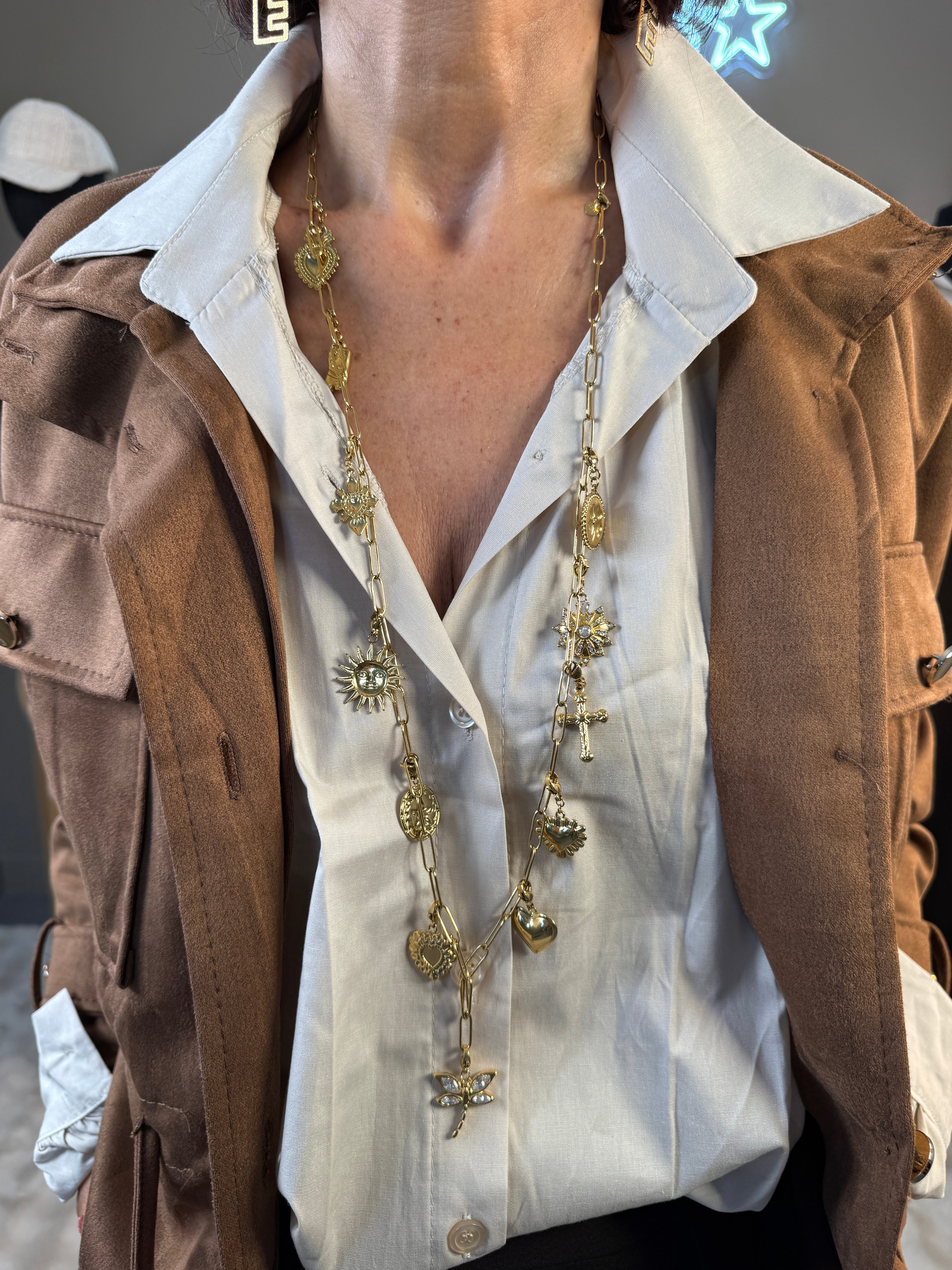 Collier + Bracelet Multi Charmes
