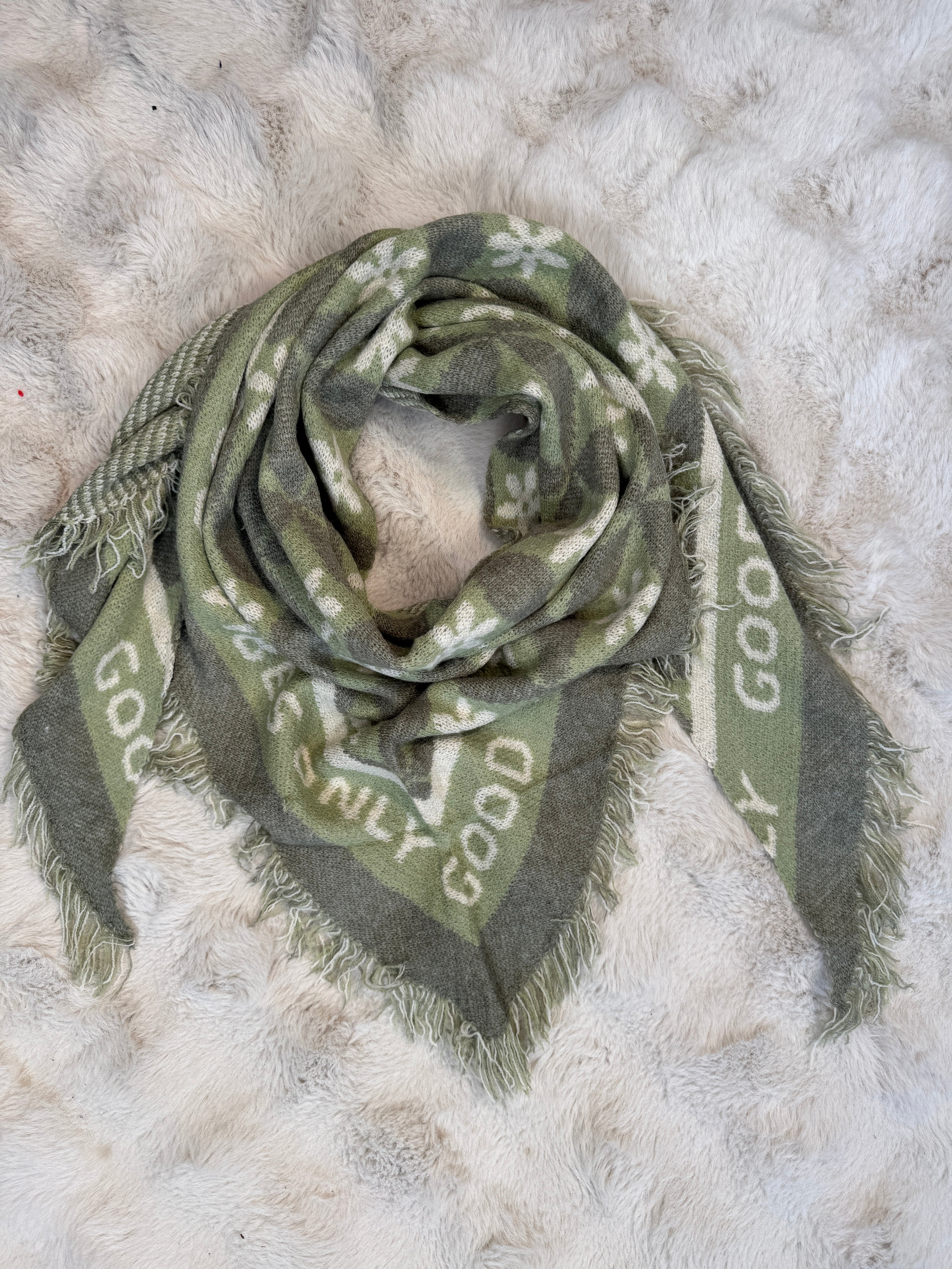 Écharpe Good Vibes Only Kaki