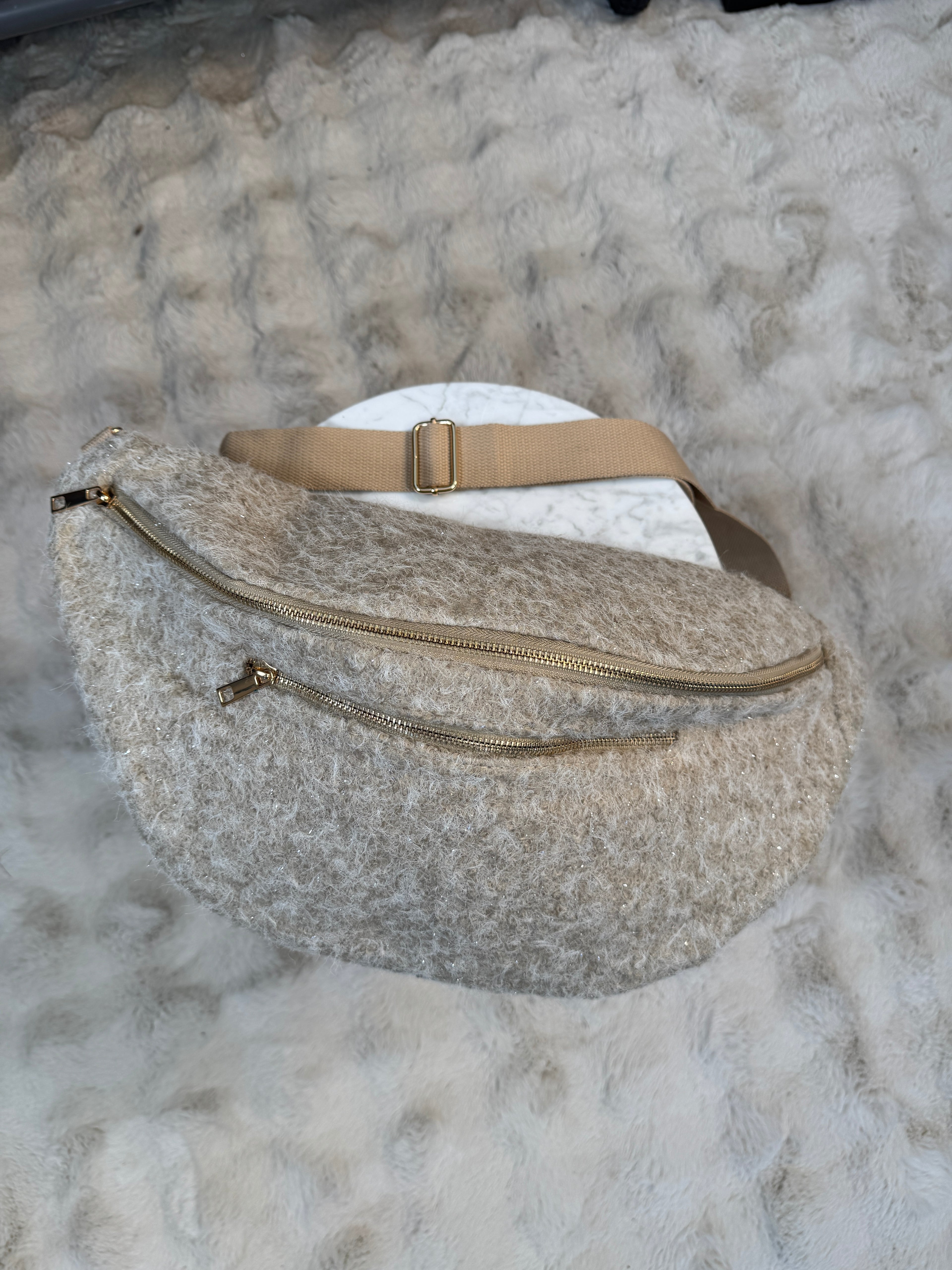 Maxi Banane Laine Rase Beige