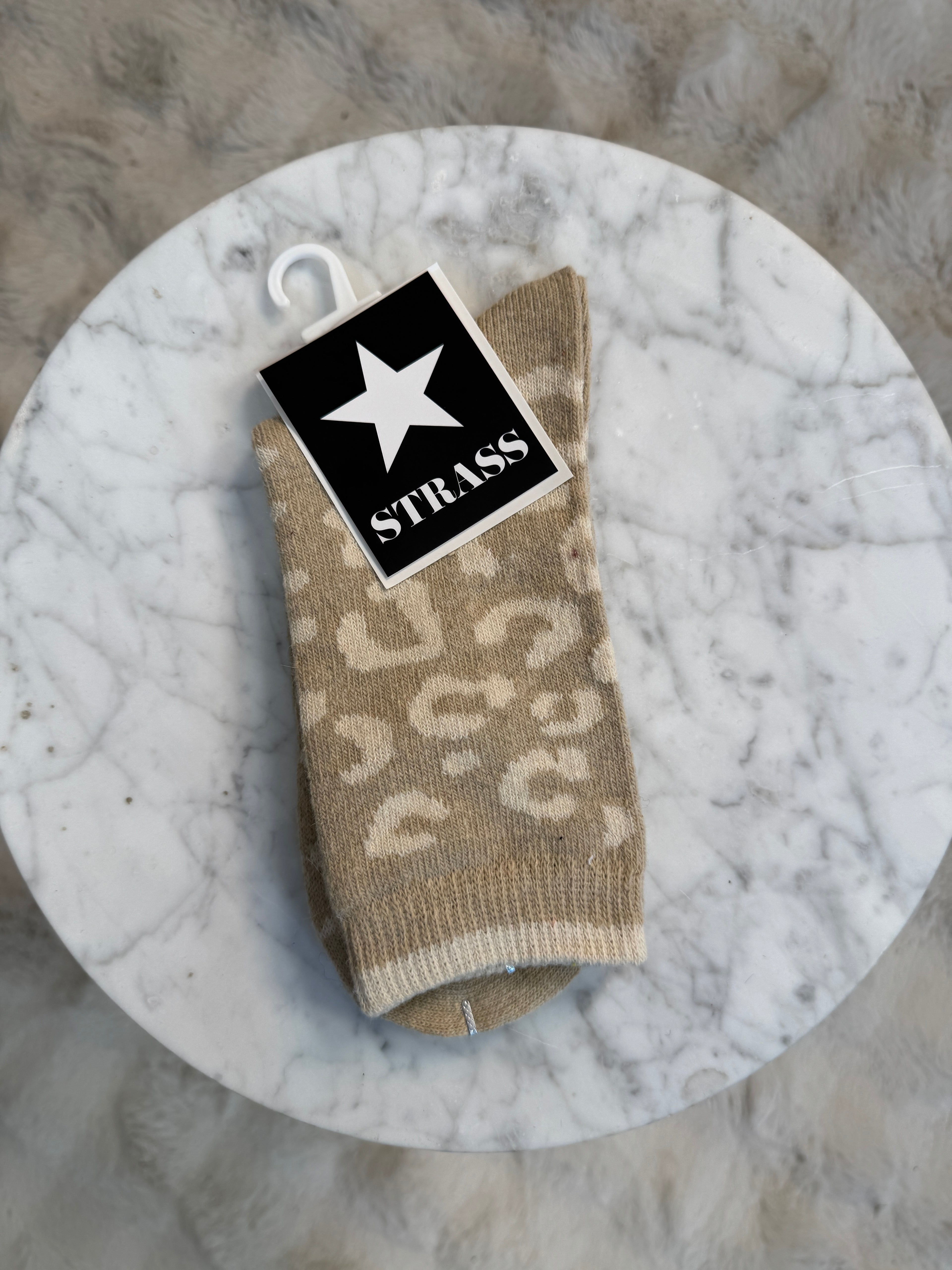 Chaussettes Léopard Beige