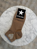 Chaussettes Coeur Strass Camel