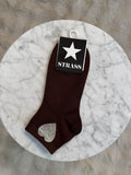 Chaussettes Coeur Strass Choco