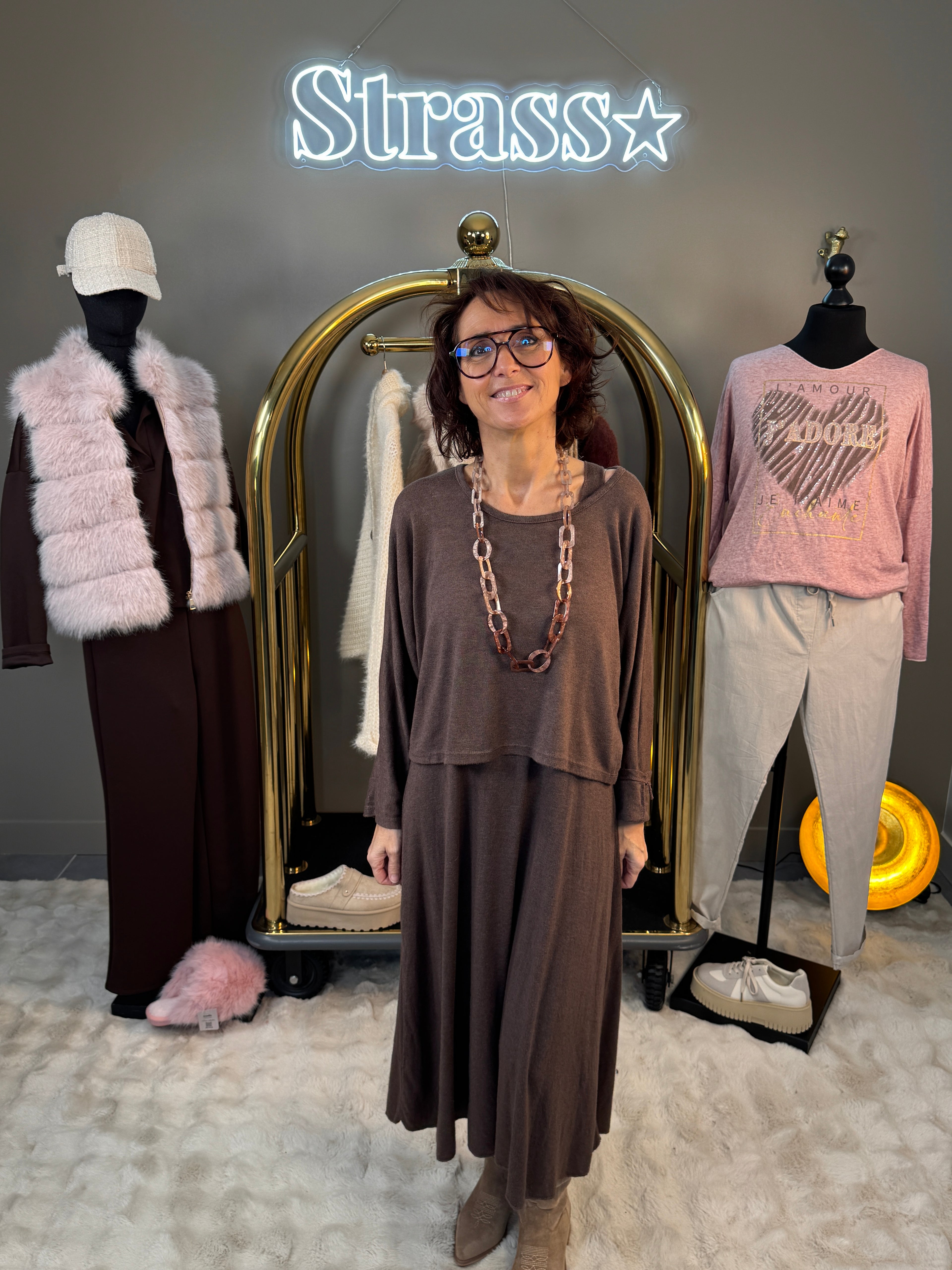 Ensemble Robe + Pull Choco
