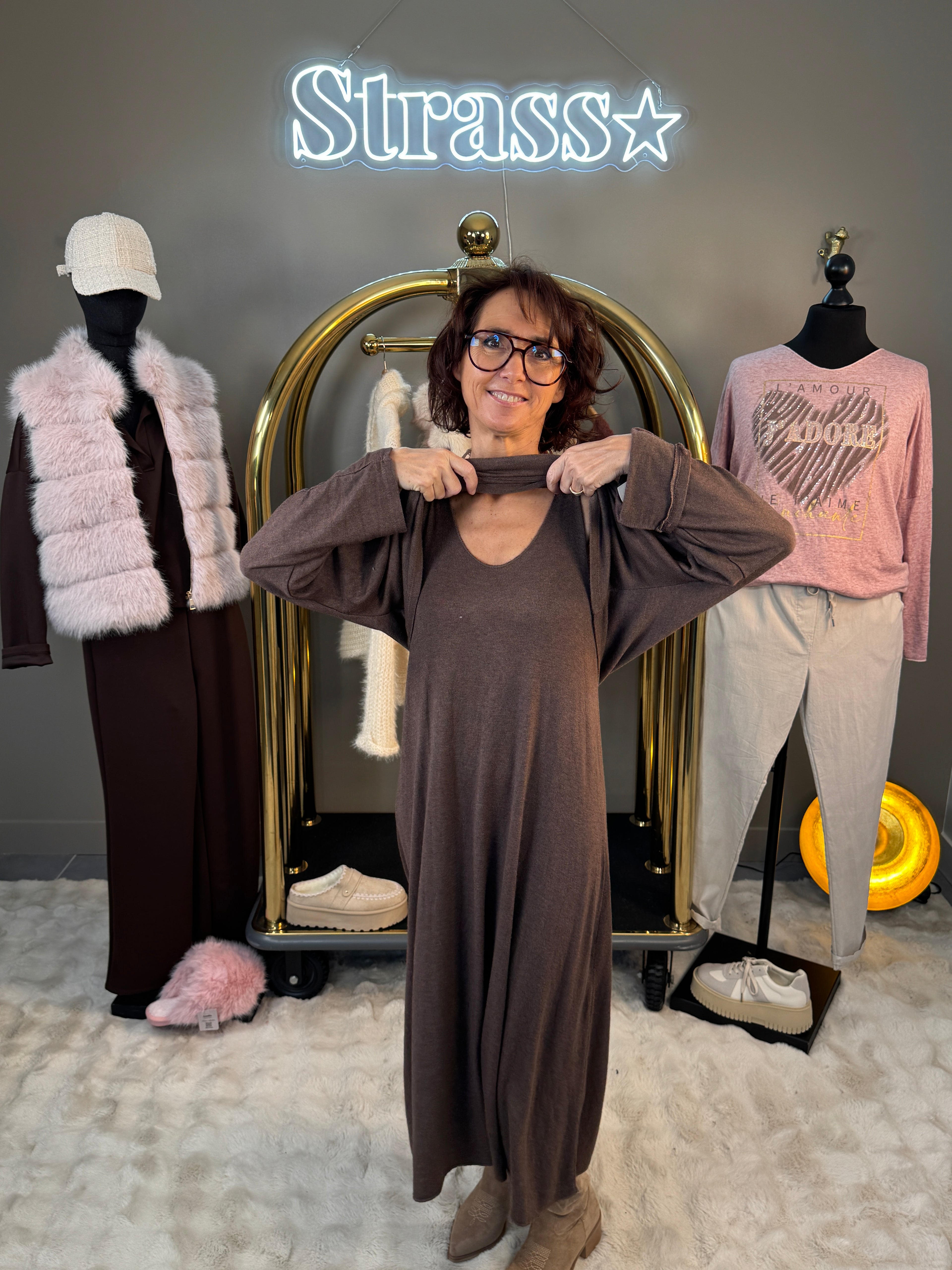 Ensemble Robe + Pull Choco
