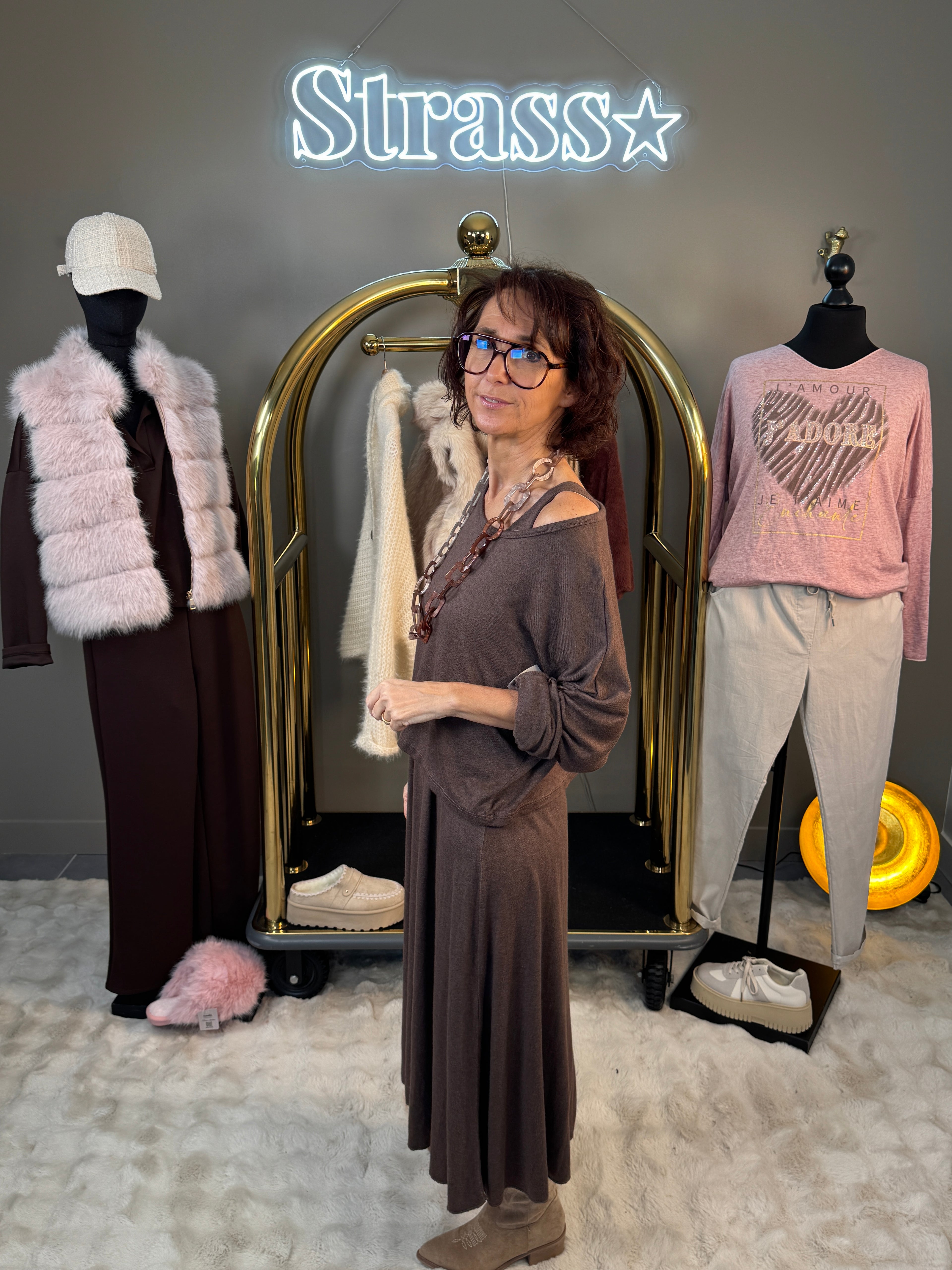 Ensemble Robe + Pull Choco