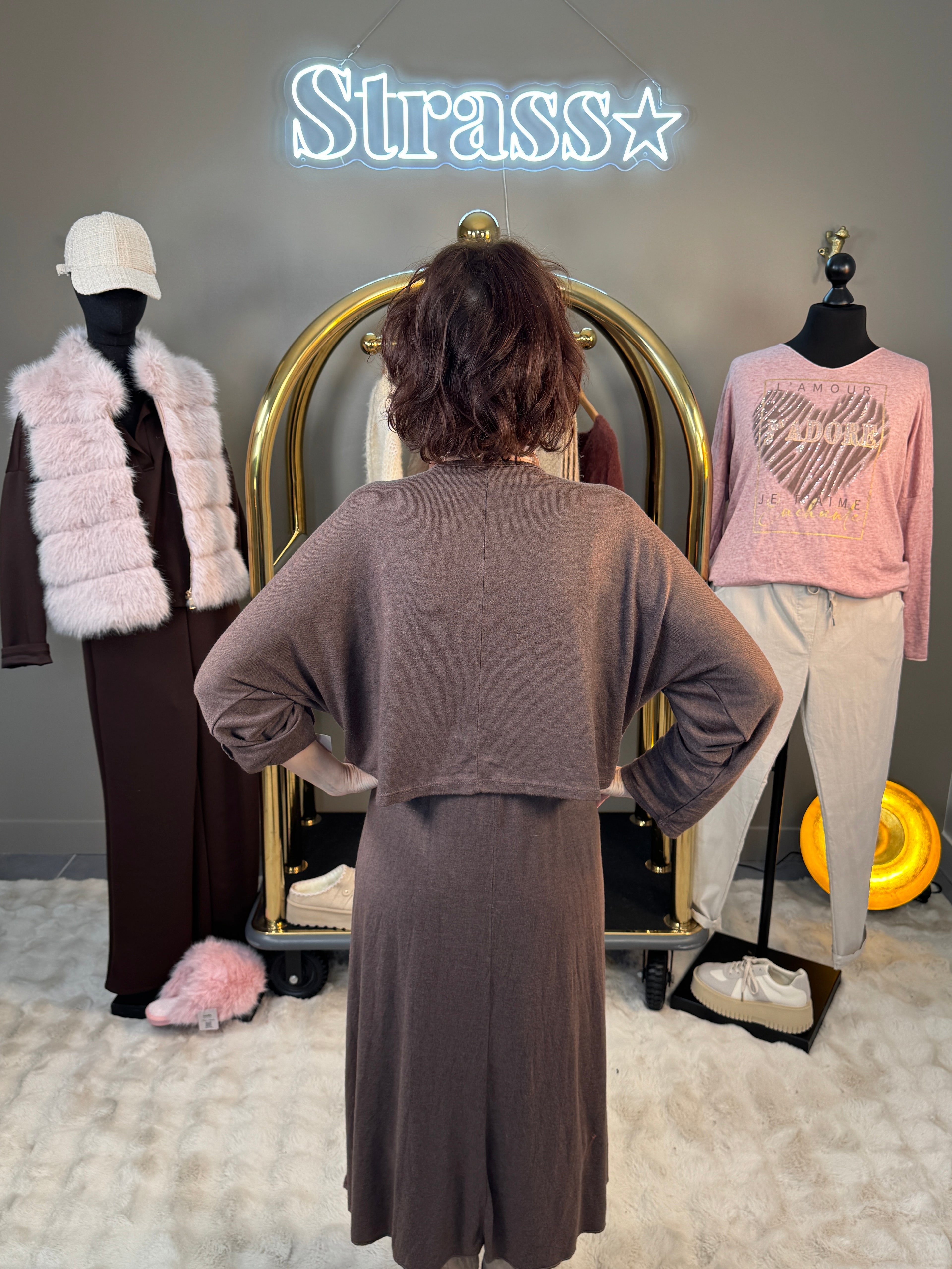 Ensemble Robe + Pull Choco