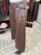 Pantalon 3/4 Simili Choco