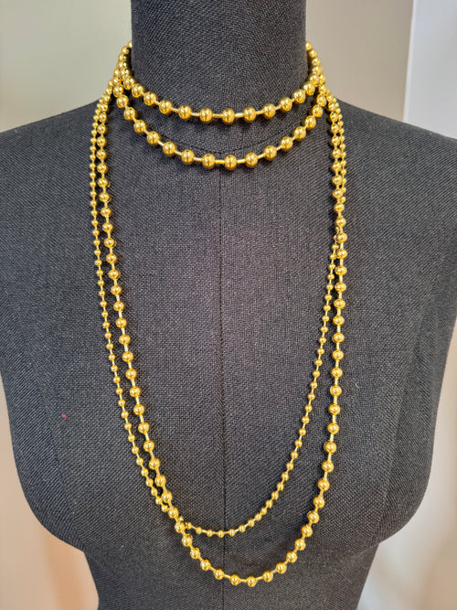 Sautoir Boules Doré