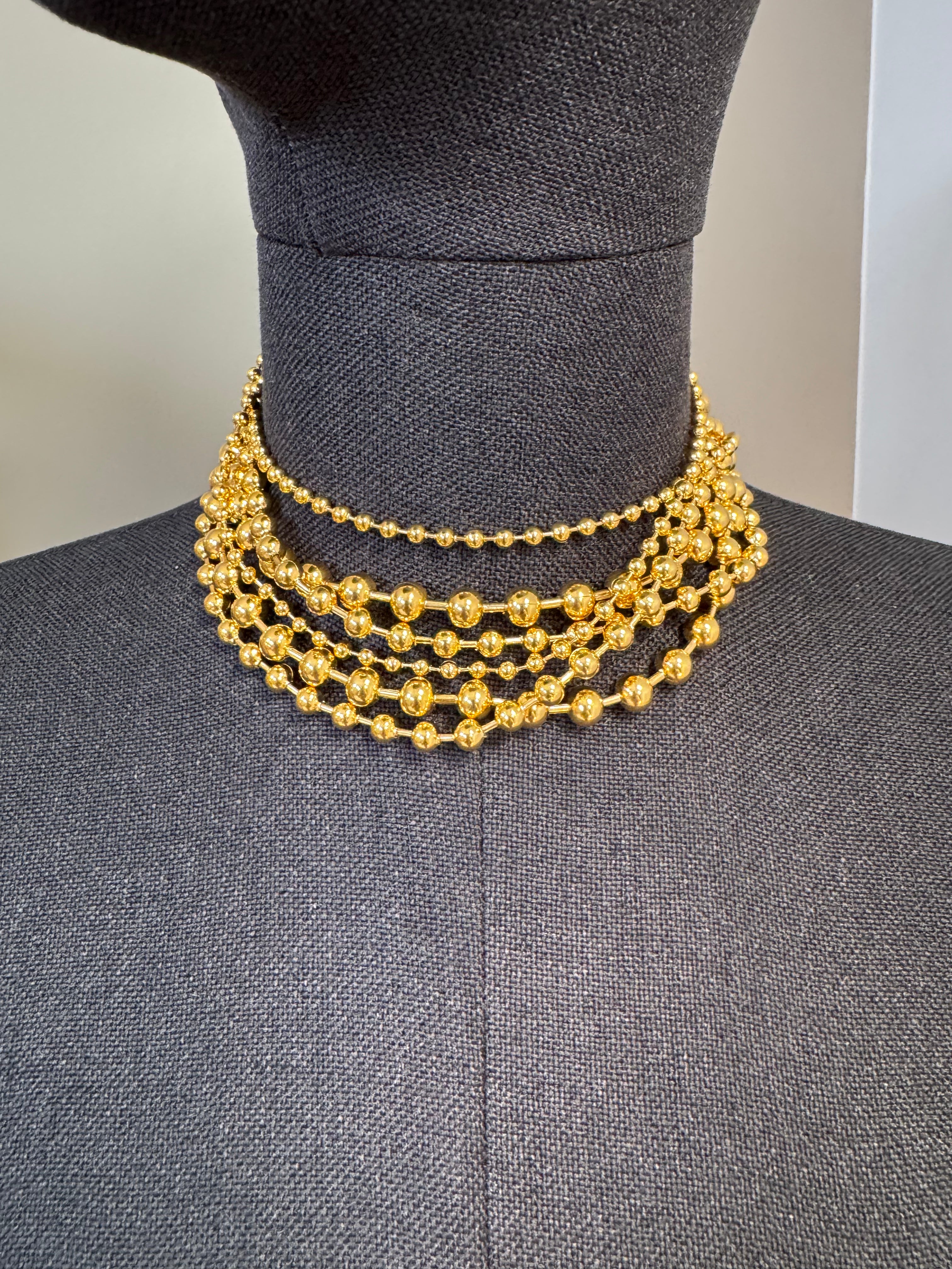 Sautoir Boules Doré