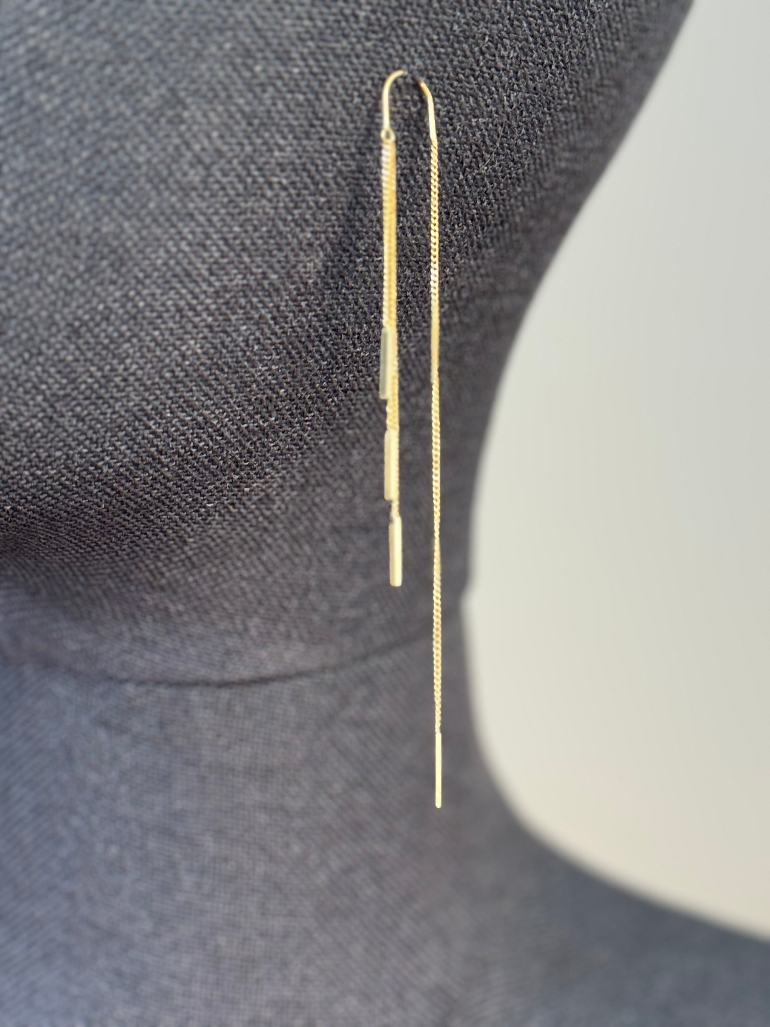 Boucles d'Oreilles Chainette Dorées